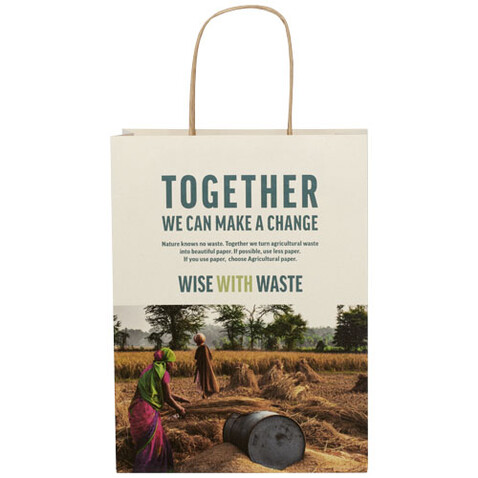 Papiertüte 150 g/m² aus landwirtschaftlichen Reststoffen mit gedrehten Griffen – 24 × 9 × 32 cm, offwhite bedrucken, Art.-Nr. 1ZM00201 Papiertüte 150 g/m² aus landwirtschaftlichen Reststoffen mit gedrehten Griffen – 24 × 9 × 32 cm, offwhite bedrucken, Art.-Nr. 1ZM00201