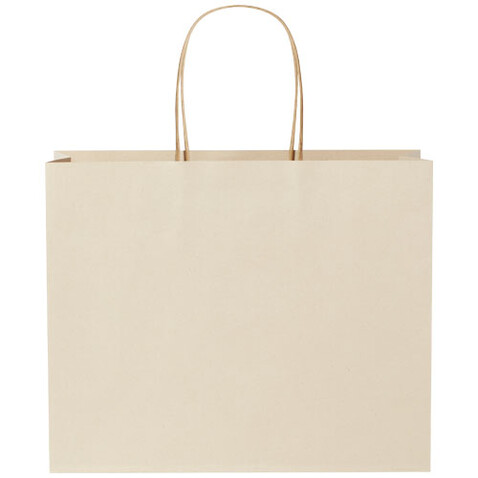 Papiertüte 150 /m² aus landwirtschaftlichen Reststoffen mit gedrehten Griffen – 31 × 12 × 25 cm, offwhite bedrucken, Art.-Nr. 1ZM00301 Papiertüte 150 /m² aus landwirtschaftlichen Reststoffen mit gedrehten Griffen – 31 × 12 × 25 cm, offwhite bedrucken, Art.-Nr. 1ZM00301