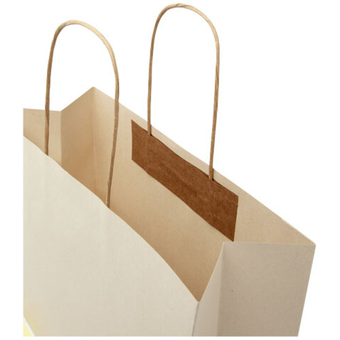 Papiertüte 150 /m² aus landwirtschaftlichen Reststoffen mit gedrehten Griffen – 31 × 12 × 25 cm, offwhite bedrucken, Art.-Nr. 1ZM00301 Papiertüte 150 /m² aus landwirtschaftlichen Reststoffen mit gedrehten Griffen – 31 × 12 × 25 cm, offwhite bedrucken, Art.-Nr. 1ZM00301