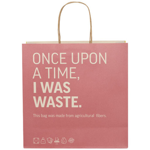 Papiertüte 150 g/m² aus landwirtschaftlichen Reststoffen mit gedrehten Griffen – 31 × 12 × 31 cm, offwhite bedrucken, Art.-Nr. 1ZM00401 Papiertüte 150 g/m² aus landwirtschaftlichen Reststoffen mit gedrehten Griffen – 31 × 12 × 31 cm, offwhite bedrucken, Art.-Nr. 1ZM00401