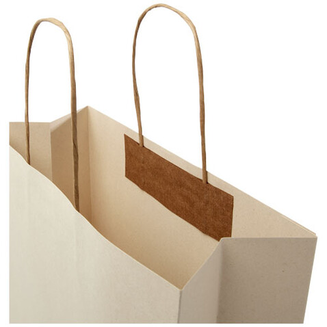 Papiertüte 150 g/m² aus landwirtschaftlichen Reststoffen mit gedrehten Griffen – 31 × 12 × 31 cm, offwhite bedrucken, Art.-Nr. 1ZM00401 Papiertüte 150 g/m² aus landwirtschaftlichen Reststoffen mit gedrehten Griffen – 31 × 12 × 31 cm, offwhite bedrucken, Art.-Nr. 1ZM00401