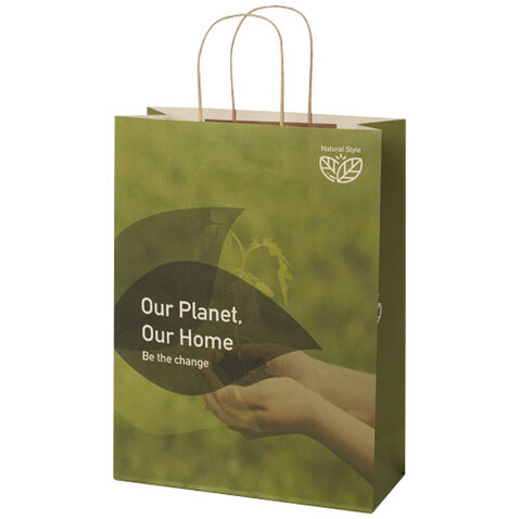 Papiertüte 150 g/m² aus landwirtschaftlichen Reststoffen mit gedrehten Griffen – 31 × 12 × 41 cm, offwhite bedrucken, Art.-Nr. 1ZM00501 Papiertüte 150 g/m² aus landwirtschaftlichen Reststoffen mit gedrehten Griffen – 31 × 12 × 41 cm, offwhite bedrucken, Art.-Nr. 1ZM00501