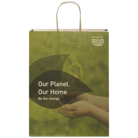 Papiertüte 150 g/m² aus landwirtschaftlichen Reststoffen mit gedrehten Griffen – 31 × 12 × 41 cm, offwhite bedrucken, Art.-Nr. 1ZM00501 Papiertüte 150 g/m² aus landwirtschaftlichen Reststoffen mit gedrehten Griffen – 31 × 12 × 41 cm, offwhite bedrucken, Art.-Nr. 1ZM00501