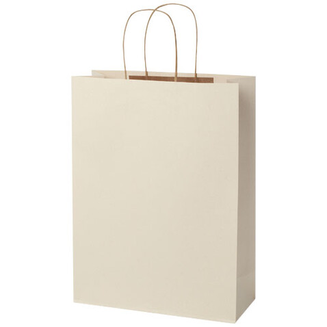 Papiertüte 150 g/m² aus landwirtschaftlichen Reststoffen mit gedrehten Griffen – 31 × 12 × 41 cm, offwhite bedrucken, Art.-Nr. 1ZM00501 Papiertüte 150 g/m² aus landwirtschaftlichen Reststoffen mit gedrehten Griffen – 31 × 12 × 41 cm, offwhite bedrucken, Art.-Nr. 1ZM00501