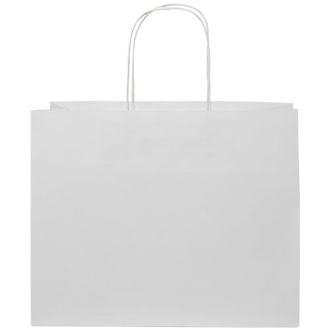 Kraftpapiertasche 120 g/m² mit gedrehten Griffen – 31 × 12 × 25 cm, weiss bedrucken, Art.-Nr. 1ZM00801 Kraftpapiertasche 120 g/m² mit gedrehten Griffen – 31 × 12 × 25 cm, weiss bedrucken, Art.-Nr. 1ZM00801