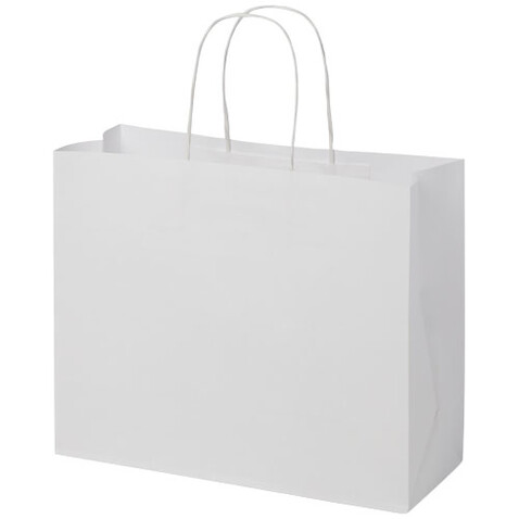 Kraftpapiertasche 120 g/m² mit gedrehten Griffen – 31 × 12 × 25 cm, weiss bedrucken, Art.-Nr. 1ZM00801 Kraftpapiertasche 120 g/m² mit gedrehten Griffen – 31 × 12 × 25 cm, weiss bedrucken, Art.-Nr. 1ZM00801