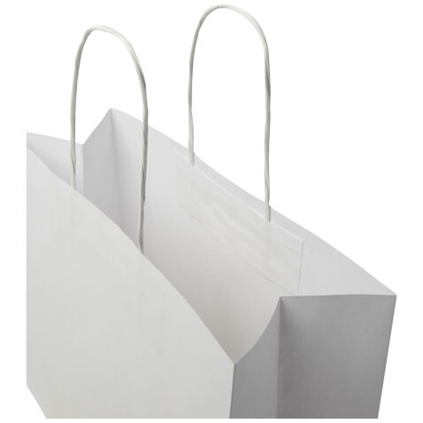 Kraftpapiertasche 120 g/m² mit gedrehten Griffen – 31 × 12 × 25 cm, weiss bedrucken, Art.-Nr. 1ZM00801 Kraftpapiertasche 120 g/m² mit gedrehten Griffen – 31 × 12 × 25 cm, weiss bedrucken, Art.-Nr. 1ZM00801