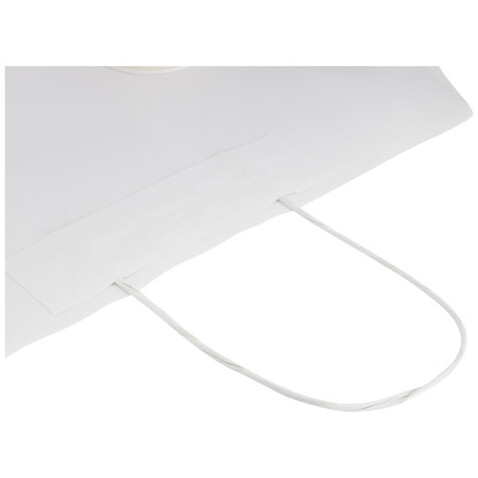 Kraftpapiertasche 120 g/m² mit gedrehten Griffen – 31 × 12 × 25 cm, weiss bedrucken, Art.-Nr. 1ZM00801 Kraftpapiertasche 120 g/m² mit gedrehten Griffen – 31 × 12 × 25 cm, weiss bedrucken, Art.-Nr. 1ZM00801