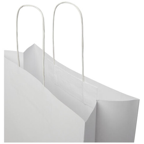 Kraftpapiertasche 120 g/m² mit gedrehten Griffen – 31 × 12 × 31 cm, weiss bedrucken, Art.-Nr. 1ZM00901 Kraftpapiertasche 120 g/m² mit gedrehten Griffen – 31 × 12 × 31 cm, weiss bedrucken, Art.-Nr. 1ZM00901