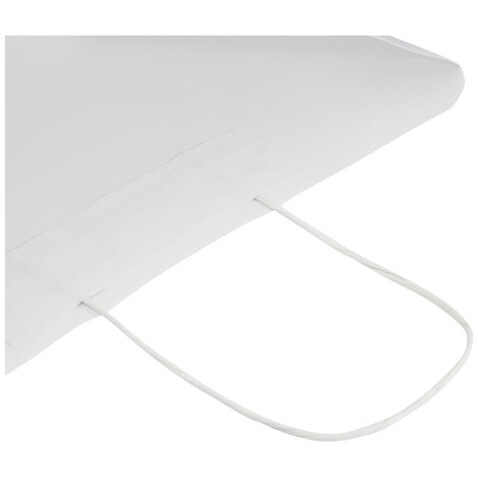 Kraftpapiertasche 120 g/m² mit gedrehten Griffen – 31 × 12 × 31 cm, weiss bedrucken, Art.-Nr. 1ZM00901 Kraftpapiertasche 120 g/m² mit gedrehten Griffen – 31 × 12 × 31 cm, weiss bedrucken, Art.-Nr. 1ZM00901
