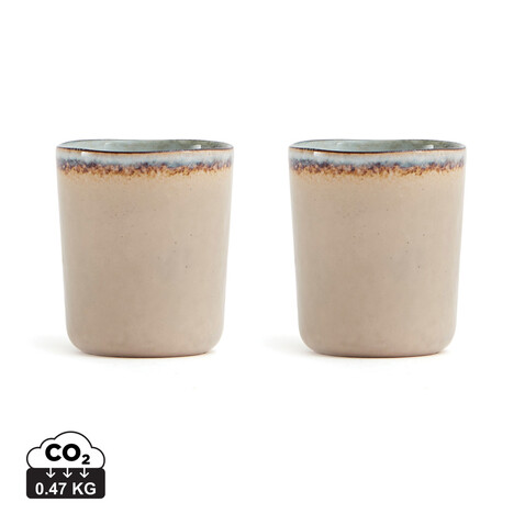 Nomimono Becher, 2er-Set beige bedrucken, Art.-Nr. V432029 Nomimono Becher, 2er-Set beige bedrucken, Art.-Nr. V432029