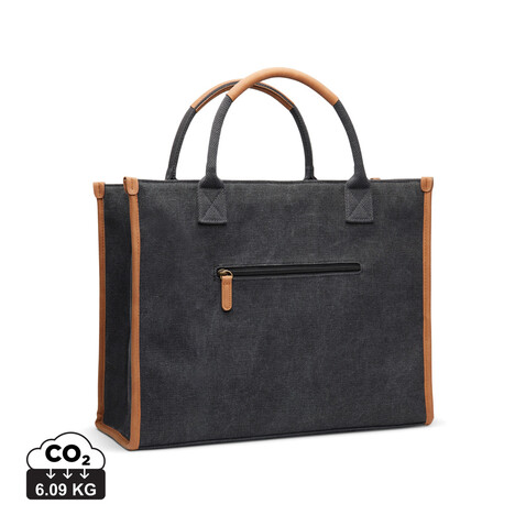 VINGA Bosler Büro-Tasche aus RCS recyceltem Canvas schwarz bedrucken, Art.-Nr. V762001