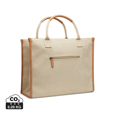 VINGA Bosler Büro-Tasche aus RCS recyceltem Canvas beige bedrucken, Art.-Nr. V762009 VINGA Bosler Büro-Tasche aus RCS recyceltem Canvas beige bedrucken, Art.-Nr. V762009
