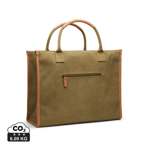 VINGA Bosler Büro-Tasche aus RCS recyceltem Canvas grün bedrucken, Art.-Nr. V762007 VINGA Bosler Büro-Tasche aus RCS recyceltem Canvas grün bedrucken, Art.-Nr. V762007