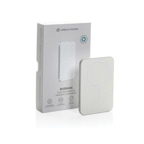 Urban Vitamin Burbank 3000mAh Powerbank aus RCS Plastik/Alu silber bedrucken, Art.-Nr. P322.812 Urban Vitamin Burbank 3000mAh Powerbank aus RCS Plastik/Alu silber bedrucken, Art.-Nr. P322.812