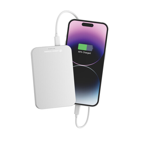 Urban Vitamin Richmond 5000mAh Powerbank aus RCS Plastik/Alu silber bedrucken, Art.-Nr. P322.822 Urban Vitamin Richmond 5000mAh Powerbank aus RCS Plastik/Alu silber bedrucken, Art.-Nr. P322.822