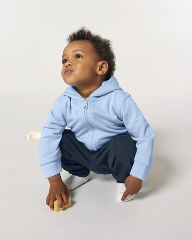 Baby Connector - Der Baby-Zip-Hoodie - Blue Soul - 6-12 m/68-80cm bedrucken, Art.-Nr. STSB105C149B2