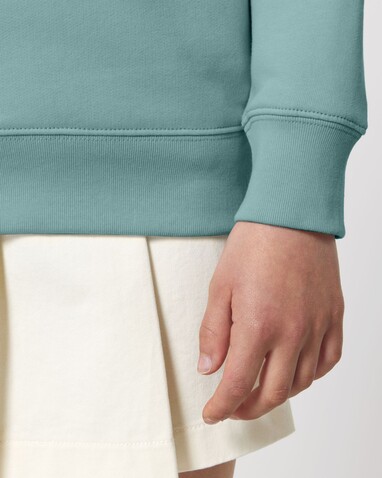 Mini Changer 2.0 - Das Iconic Kinder-Sweatshirt - Teal Monstera - 7-8/122-128cm bedrucken, Art.-Nr. STSK181C06007