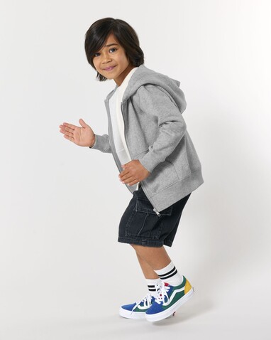 Mini Cultivator 2.0 - Der Iconic Kinder-Zip-Hoodie - Heather Grey - 9-11/134-146cm bedrucken, Art.-Nr. STSK182C25009