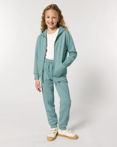 Mini Mover 2.0 - Die Iconic Kinder-Jogginghose - Teal Monstera - 7-8/122-128cm bedrucken, Art.-Nr. STSK183C06007