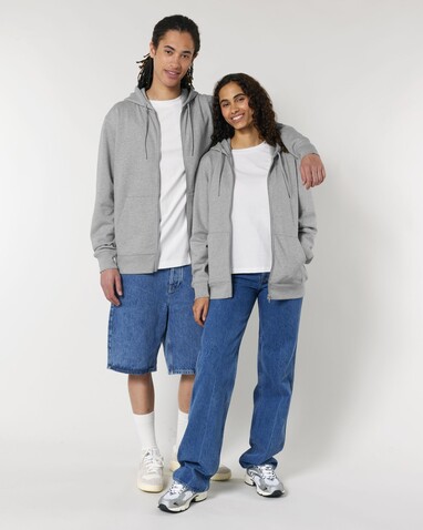 Cultivator 2.0 - Der Iconic Unisex-Zip-Hoodie - Heather Grey - 3XL bedrucken, Art.-Nr. STSU179C2503X