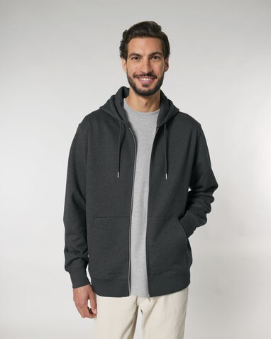 Cultivator 2.0 - Der Iconic Unisex-Zip-Hoodie - Dark Heather Grey - XL bedrucken, Art.-Nr. STSU179C6511X