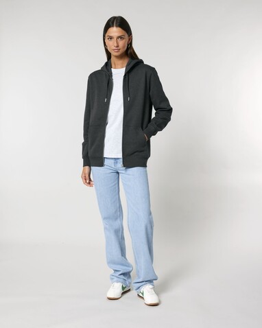 Cultivator 2.0 - Der Iconic Unisex-Zip-Hoodie - Dark Heather Grey - S bedrucken, Art.-Nr. STSU179C6511S