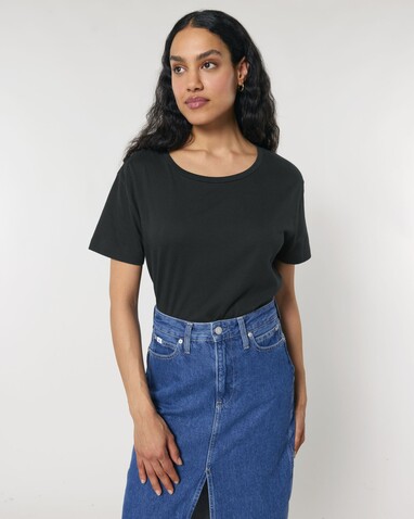 Stella Serena - Das Damen-T-Shirt mit weitem Rundhalsausschnitt - Black - L bedrucken, Art.-Nr. STTW173C0021L