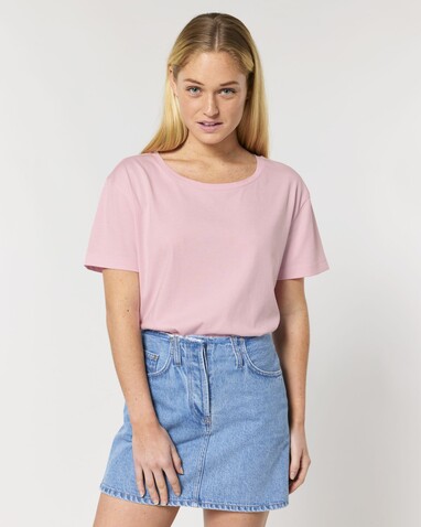 Stella Serena - Das Damen-T-Shirt mit weitem Rundhalsausschnitt - Cotton Pink - S bedrucken, Art.-Nr. STTW173C0051S