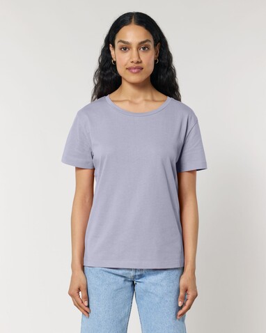 Stella Serena - Das Damen-T-Shirt mit weitem Rundhalsausschnitt - Lavender - M bedrucken, Art.-Nr. STTW173C0631M