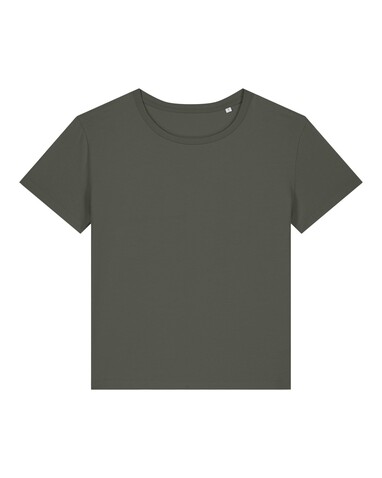 Stella Serena - Das Damen-T-Shirt mit weitem Rundhalsausschnitt - Khaki - XL bedrucken, Art.-Nr. STTW173C2231X