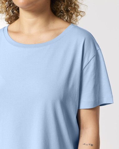 Stella Serena - Das Damen-T-Shirt mit weitem Rundhalsausschnitt - Blue Soul - XL bedrucken, Art.-Nr. STTW173C1491X