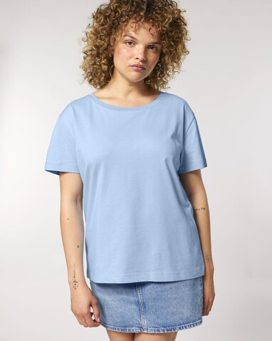 Stella Serena - Das Damen-T-Shirt mit weitem Rundhalsausschnitt - Blue Soul - XL bedrucken, Art.-Nr. STTW173C1491X