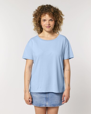 Stella Serena - Das Damen-T-Shirt mit weitem Rundhalsausschnitt - Blue Soul - M bedrucken, Art.-Nr. STTW173C1491M