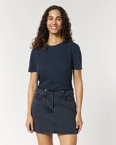 Stella Ella - Das kurze Fitted Damen-T-Shirt - French Navy - M bedrucken, Art.-Nr. STTW174C7271M