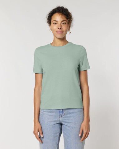 Stella Ella - Das kurze Fitted Damen-T-Shirt - Aloe - S bedrucken, Art.-Nr. STTW174C0891S