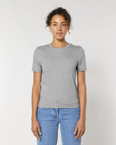 Stella Ella - Das kurze Fitted Damen-T-Shirt - Heather Grey - XXL bedrucken, Art.-Nr. STTW174C2502X Stella Ella - Das kurze Fitted Damen-T-Shirt - Heather Grey - XXL bedrucken, Art.-Nr. STTW174C2502X
