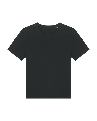 Stella Ella - Das kurze Fitted Damen-T-Shirt - Black - XL bedrucken, Art.-Nr. STTW174C0021X
