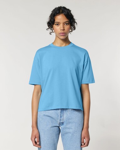Stella Nova - Das Boxy Damen-T-Shirt - Aqua Blue - S bedrucken, Art.-Nr. STTW175C1451S