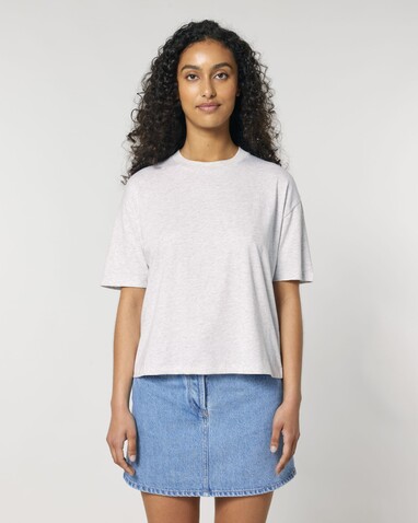 Stella Nova - Das Boxy Damen-T-Shirt - Cool Heather Grey - M bedrucken, Art.-Nr. STTW175C1461M