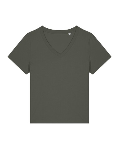 Stella Isla - Das Damen-T-Shirt mit V-Ausschnitt - Khaki - M bedrucken, Art.-Nr. STTW176C2231M