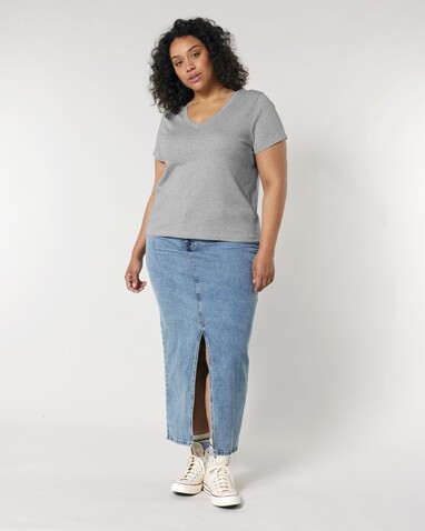 Stella Isla - Das Damen-T-Shirt mit V-Ausschnitt - Heather Grey - XXL bedrucken, Art.-Nr. STTW176C2502X Stella Isla - Das Damen-T-Shirt mit V-Ausschnitt - Heather Grey - XXL bedrucken, Art.-Nr. STTW176C2502X