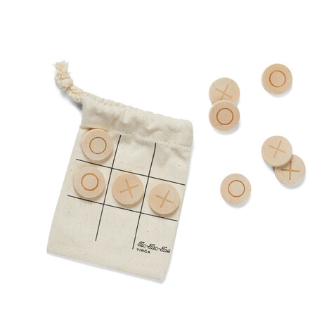 VINGA Tic-Tac-Toe Mini-Spiel braun bedrucken, Art.-Nr. V453029 VINGA Tic-Tac-Toe Mini-Spiel braun bedrucken, Art.-Nr. V453029