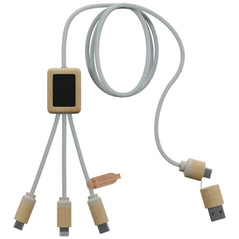 SCX.design C49 5-in-1 Ladekabel mit Leuchtlogo, hellbraun bedrucken, Art.-Nr. 2PX12670 SCX.design C49 5-in-1 Ladekabel mit Leuchtlogo, hellbraun bedrucken, Art.-Nr. 2PX12670
