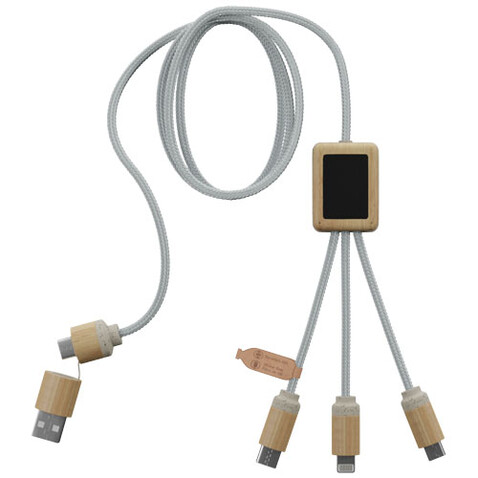 SCX.design C49 5-in-1 Ladekabel mit Leuchtlogo, hellbraun bedrucken, Art.-Nr. 2PX12670 SCX.design C49 5-in-1 Ladekabel mit Leuchtlogo, hellbraun bedrucken, Art.-Nr. 2PX12670