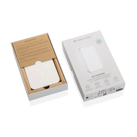Urban Vitamin Richmond 5000mAh Powerbank aus RCS Plastik/Alu silber bedrucken, Art.-Nr. P322.822 Urban Vitamin Richmond 5000mAh Powerbank aus RCS Plastik/Alu silber bedrucken, Art.-Nr. P322.822