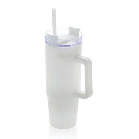 Tana Becher aus RCS recyceltem Kunststoff mit Griff 750ml weiß bedrucken, Art.-Nr. P437.103 Tana Becher aus RCS recyceltem Kunststoff mit Griff 750ml weiß bedrucken, Art.-Nr. P437.103