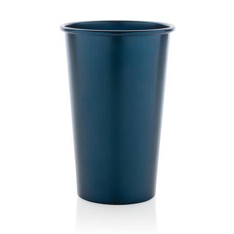 Alo Leight-Weight-Becher aus RCS recyceltem Aluminium 450ml navy blau bedrucken, Art.-Nr. P437.200