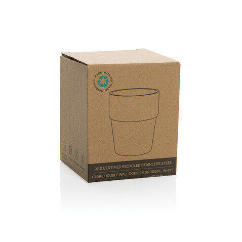 Clark Doppelwandige RCS Kaffeetasse 300ml weiß bedrucken, Art.-Nr. P437.213 Clark Doppelwandige RCS Kaffeetasse 300ml weiß bedrucken, Art.-Nr. P437.213