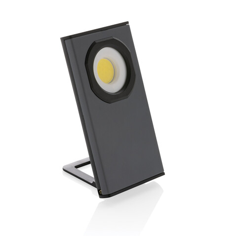 Gear X USB-Taschenlampe aus RCS rKunststoff mit 260 Lumen grau, schwarz bedrucken, Art.-Nr. P513.242